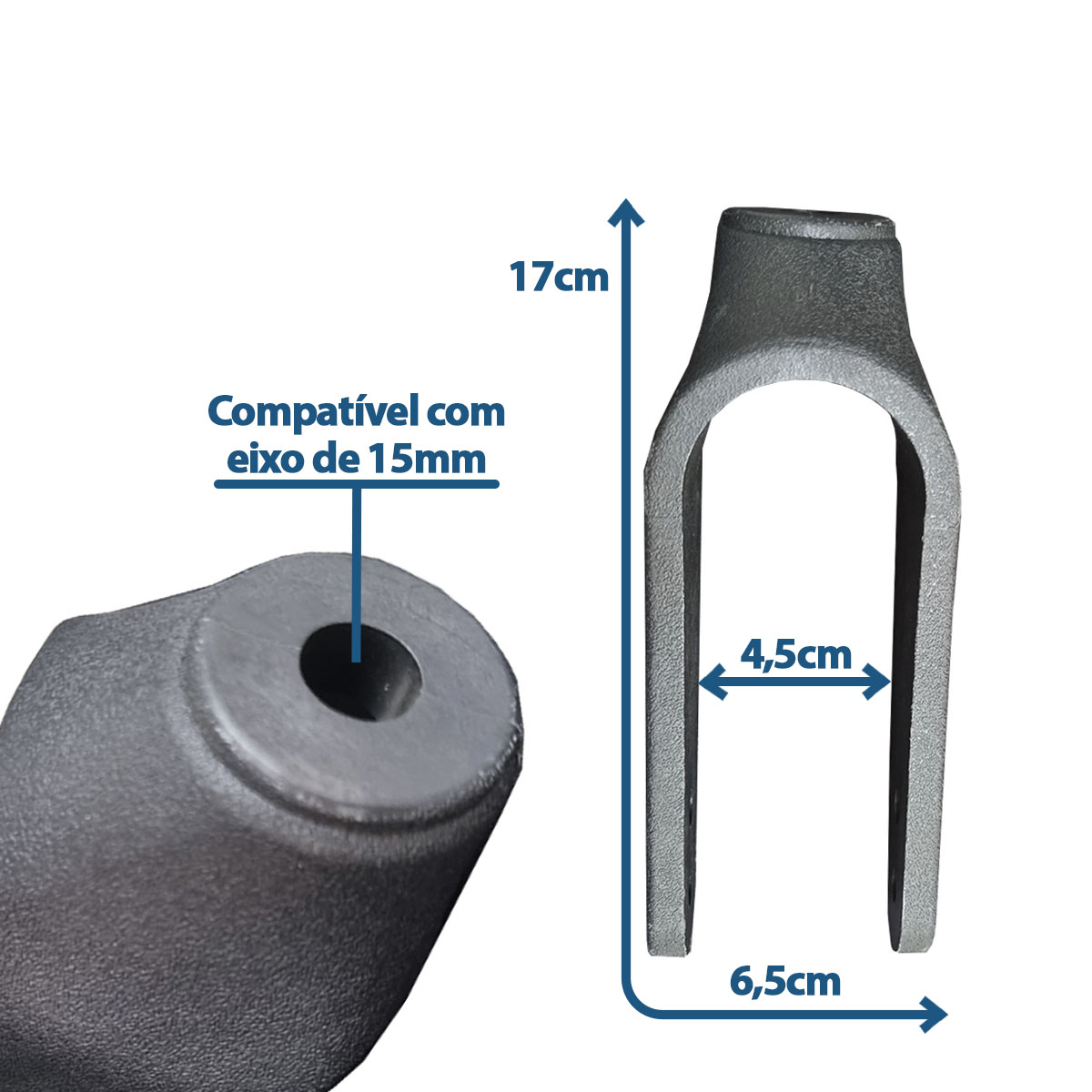 Garfo Roda 6 Polegadas Nylon Direito Ortomobil 15mm