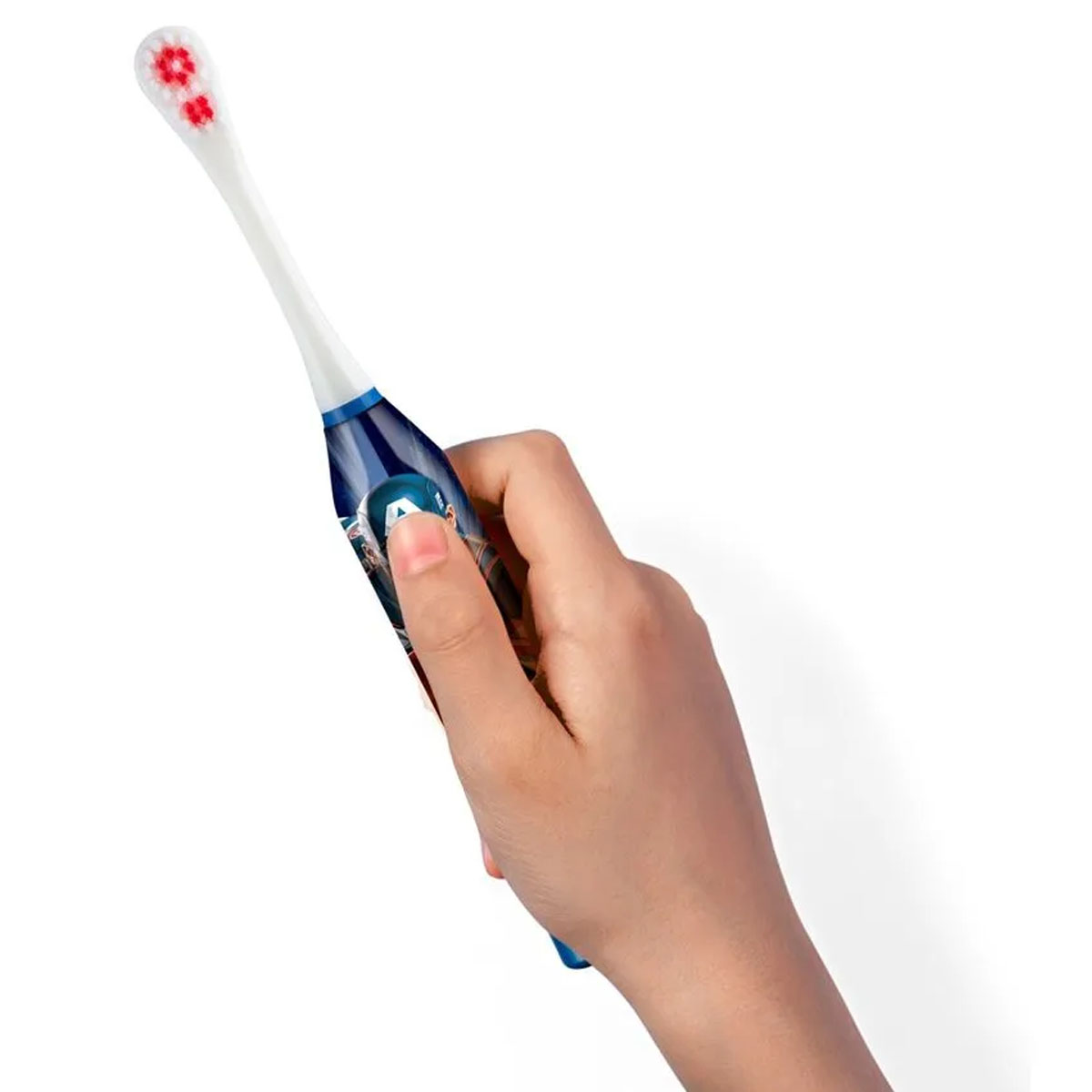 Escova Dental Elétrica Vibracional Infantil Marvel Avengers Capitão America