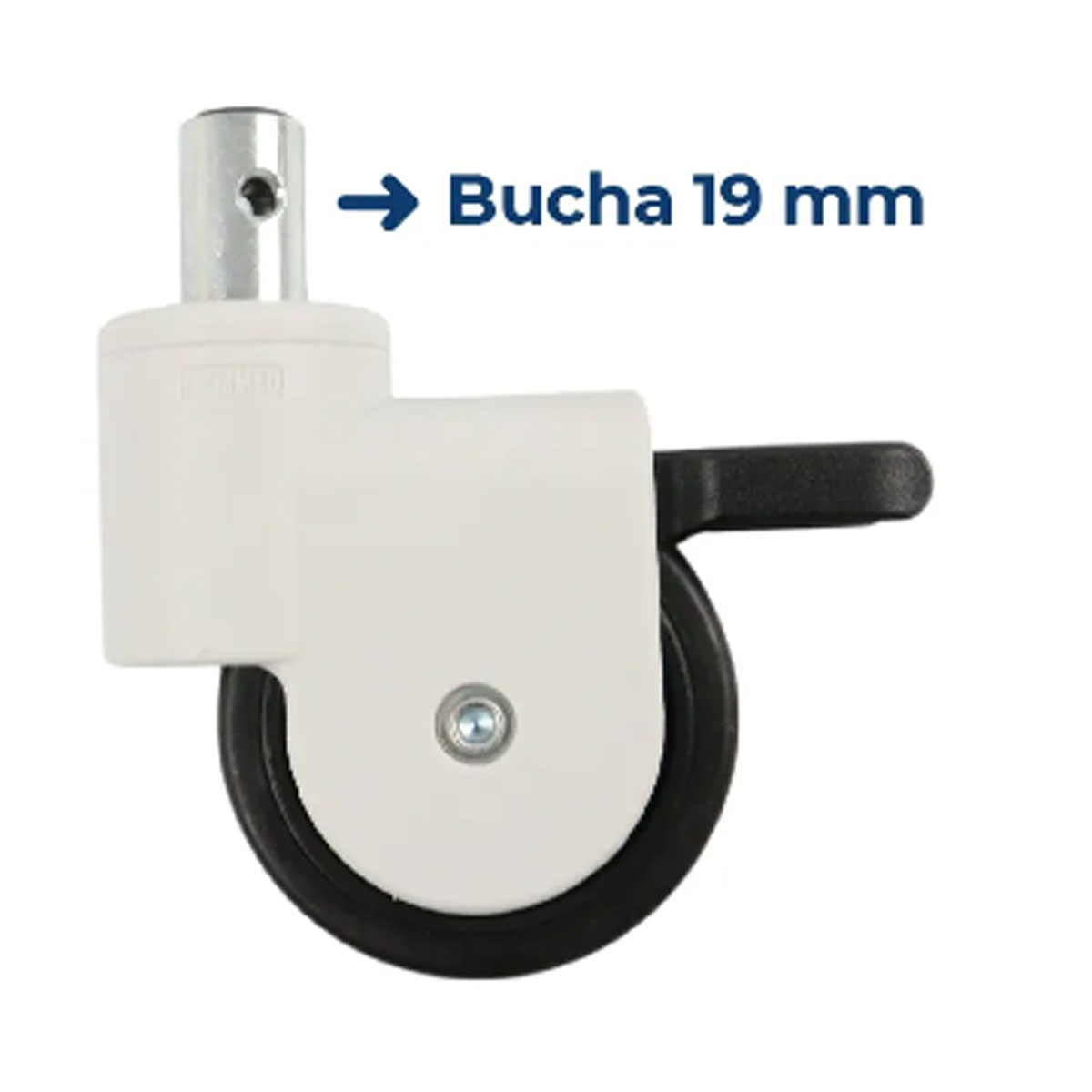 Rodizio Branco com Bucha Cadeira de Banho D50 Dellamed 2 Und