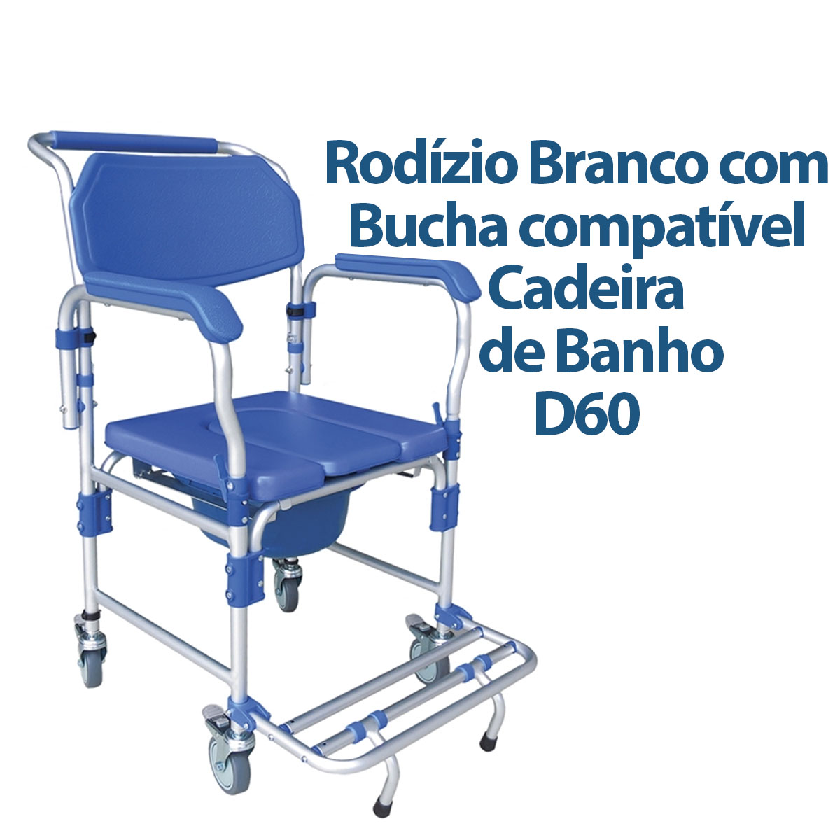 Rodizio Cinza 22mm para Cadeira de Banho D60 Dellamed