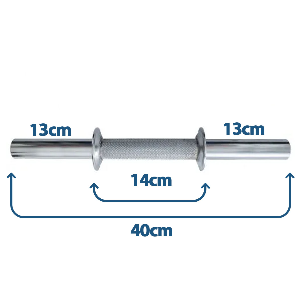 Barra para Musculação Cromada Com Presilha e Aro 40cm Unidade