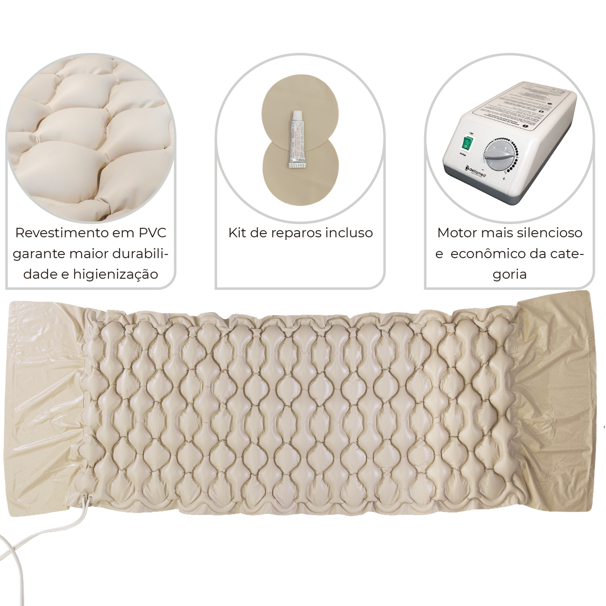 Colchão Pneumático Inflável Air Plus 220V Dellamed