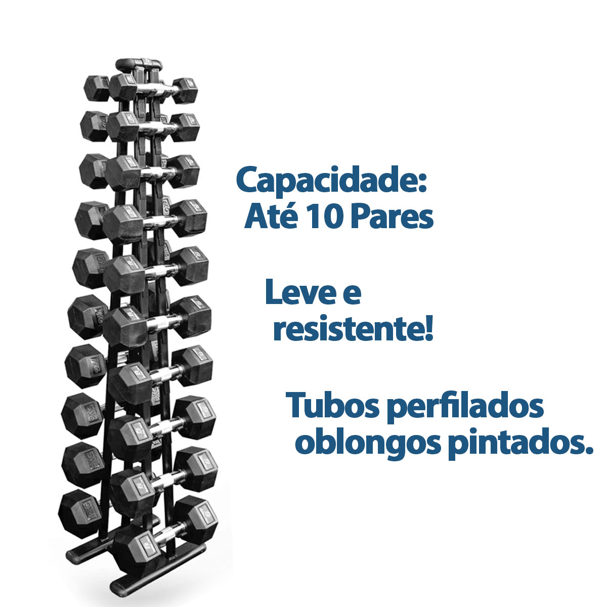 Suporte Para Halteres Oblongo 1 a 10kg 10 Pares