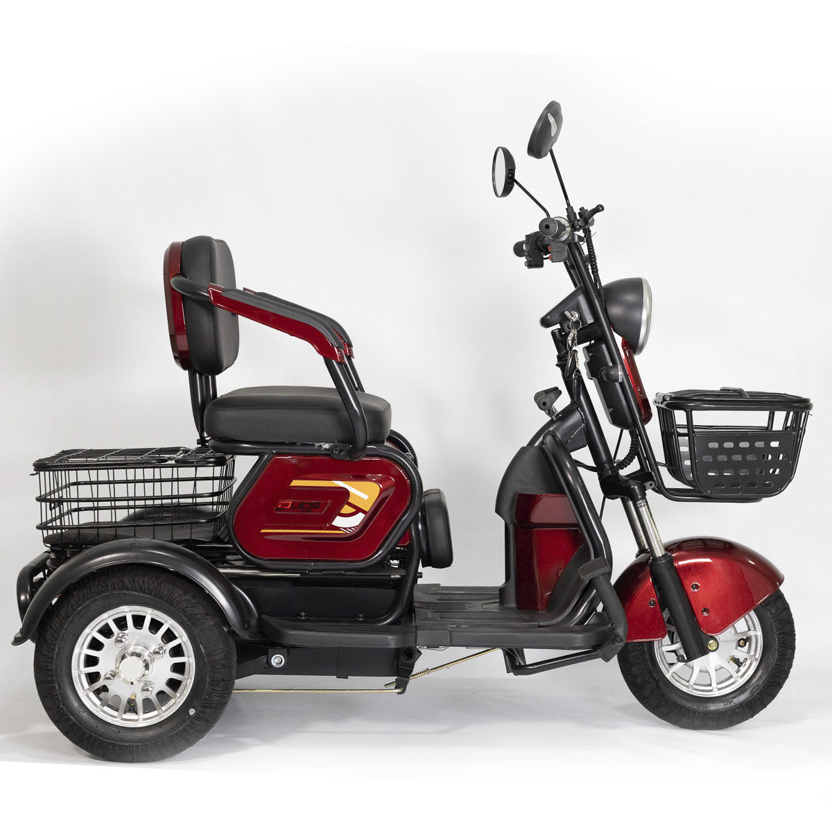 Triciclo Elétrico Duos Zube-350 500W Cinza Três Assentos