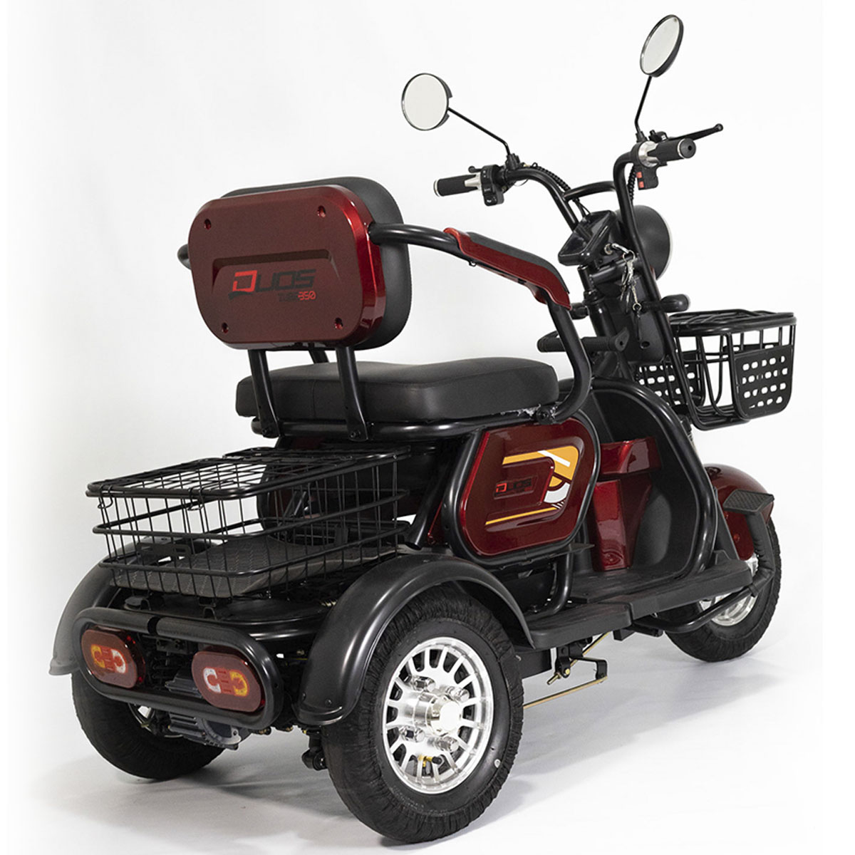 Triciclo Elétrico Duos Zube-350 500W Cinza Três Assentos
