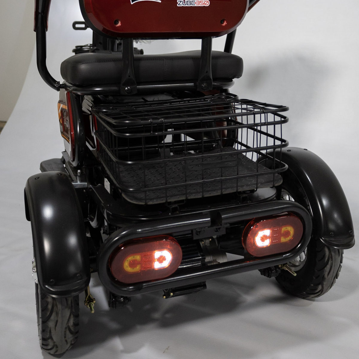 Triciclo Elétrico Duos Zube-350 500W Vermelho Três Assentos