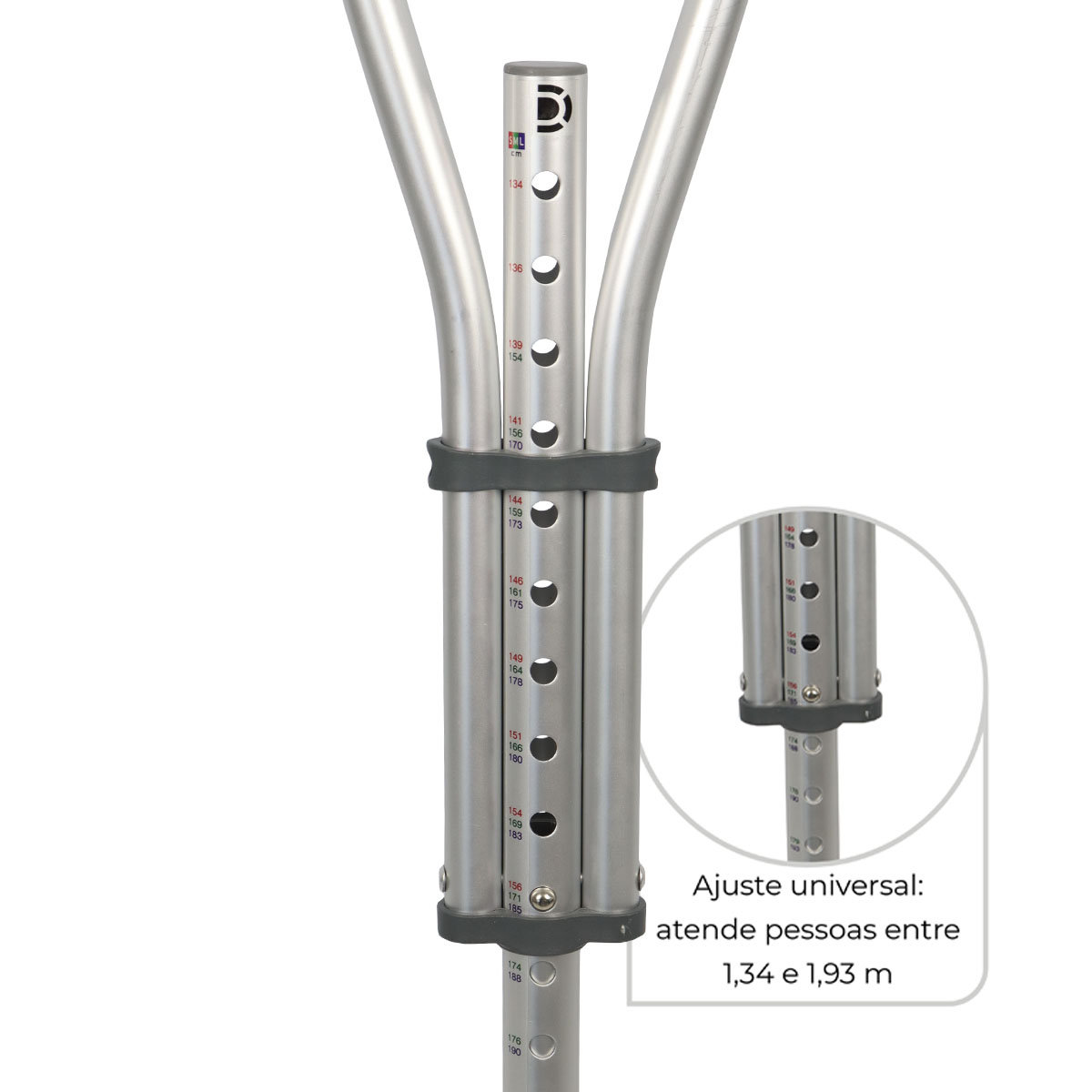 Muleta Axilar de Aluminio Regulável Multipla D7 Dellamed Par
