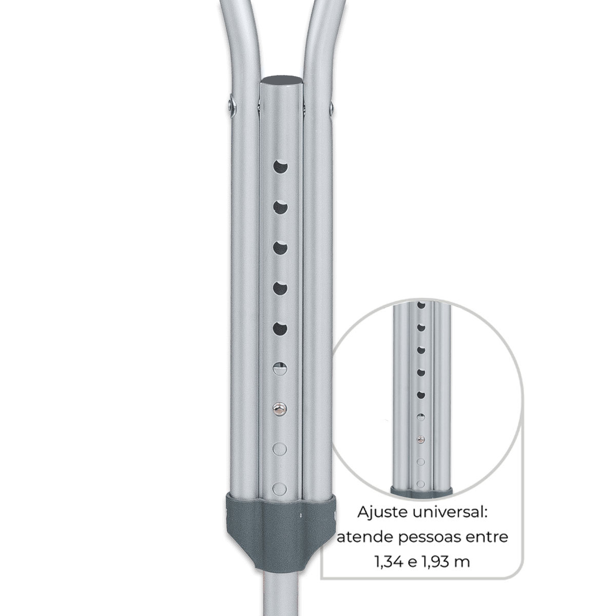 Muleta Axilar de Aluminio Regulável Multipla D7 Dellamed Par