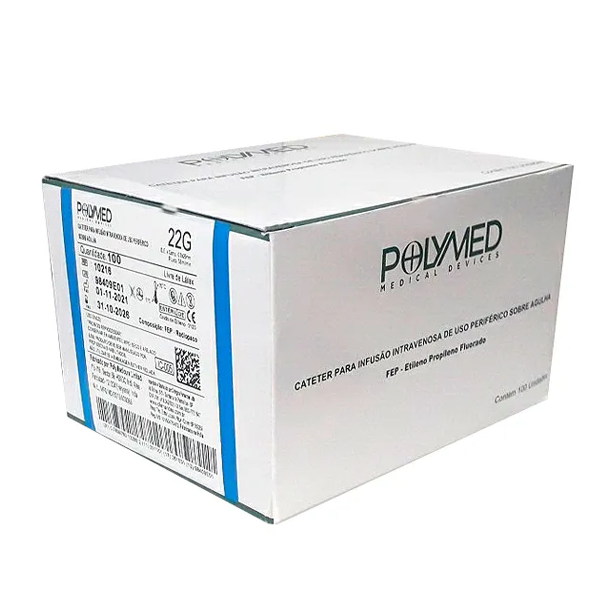 Cateter Periferico IV 22G Teflon Polymed 1 unidade
