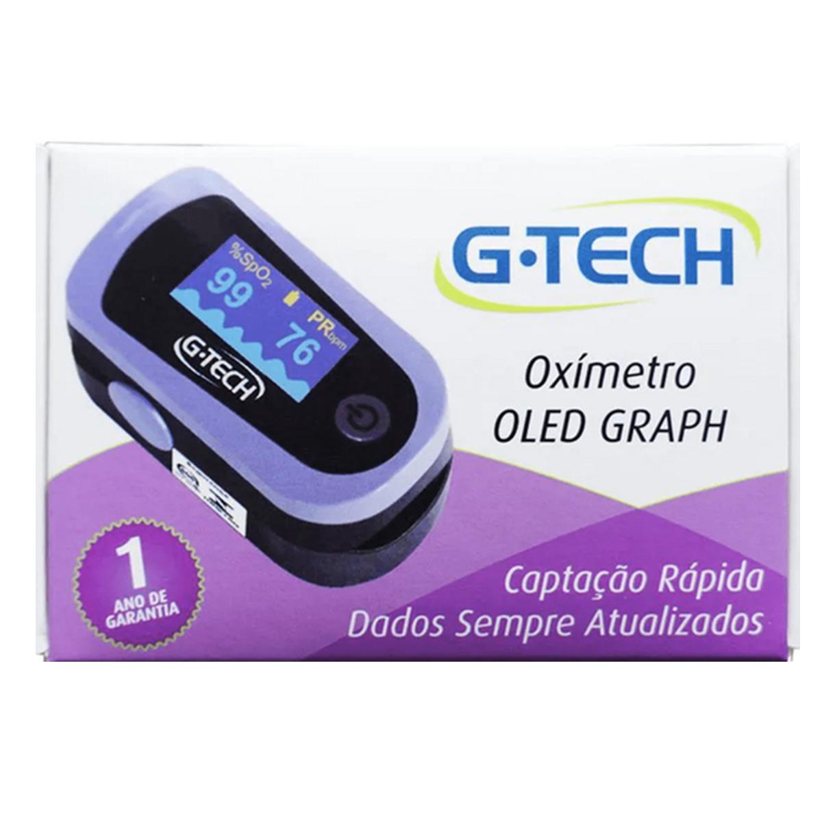 Oxímetro de Dedo G-tech Portátil Oled Graph