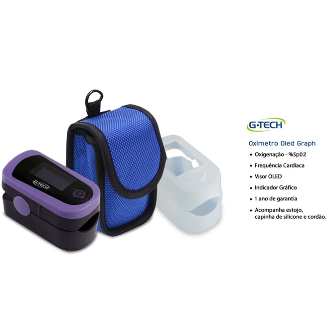 Oxímetro de Dedo G-tech Portátil Oled Graph