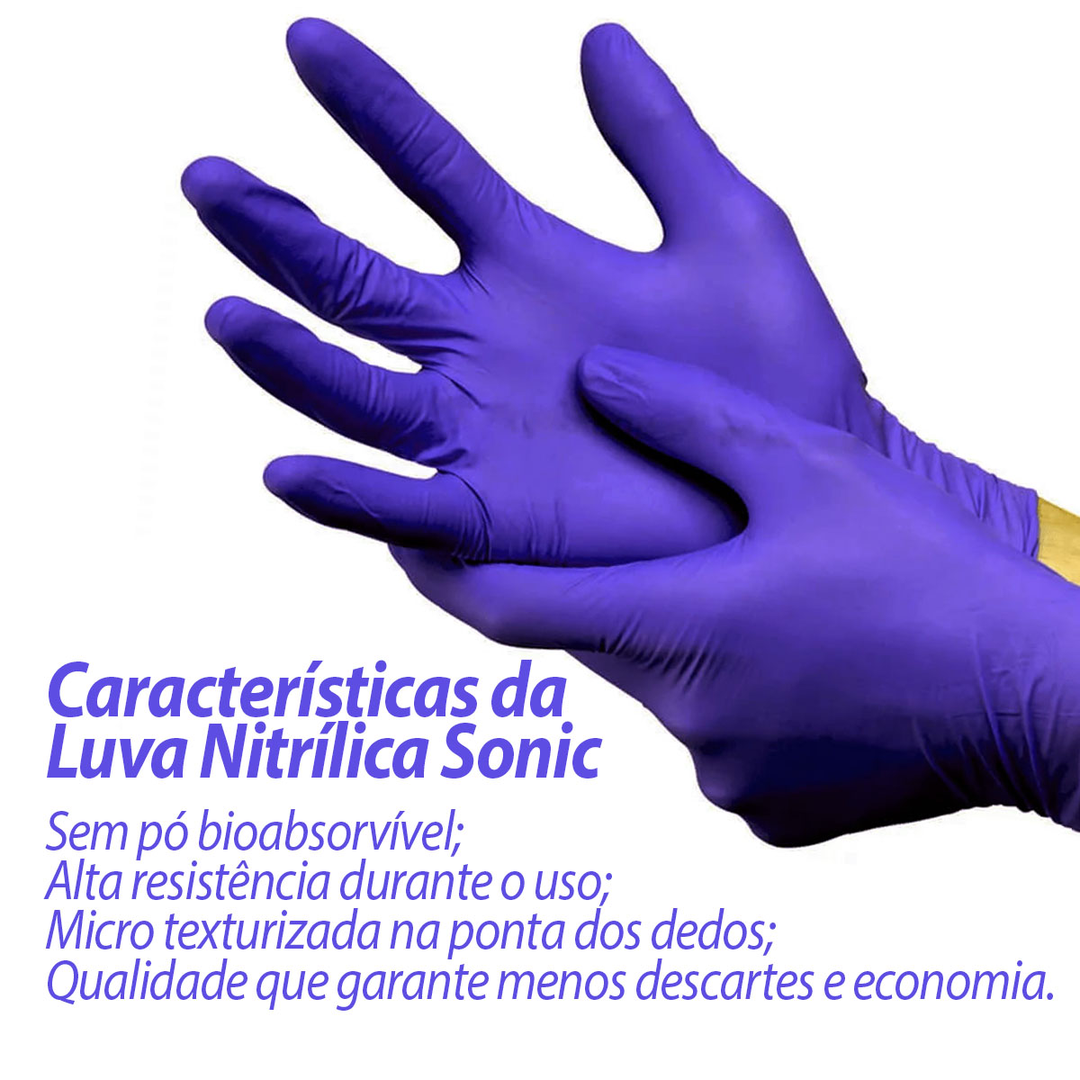Luva de Procedimento Não Cirúrgico Sonic Nitrílica Supermax 
