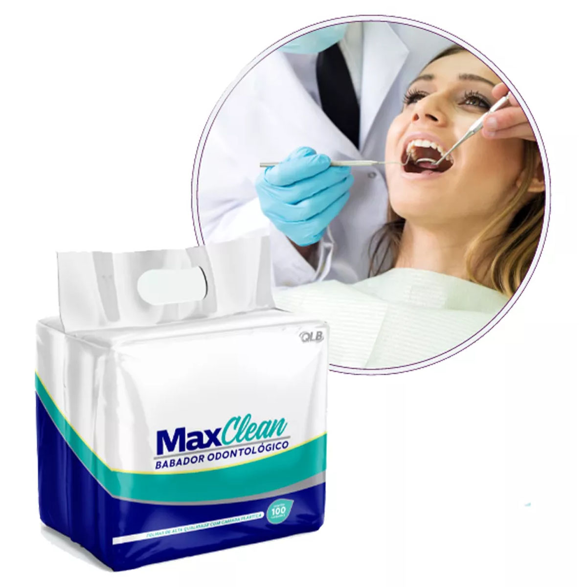 Babador Odontologico Descartável 30x40cm MaxClean C/100