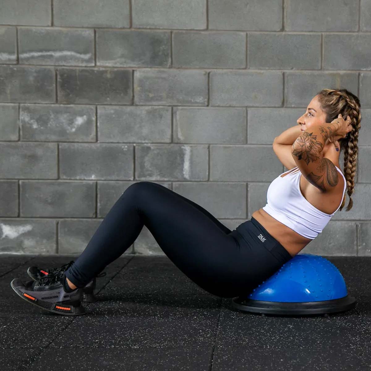 Bosu Meia Bola Dome Com Elásticos e Bomba Acte Sports