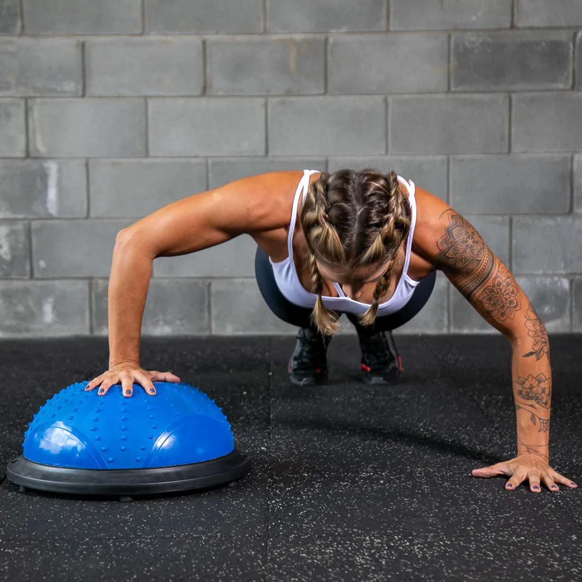 Bosu Meia Bola Dome Com Elásticos e Bomba Acte Sports