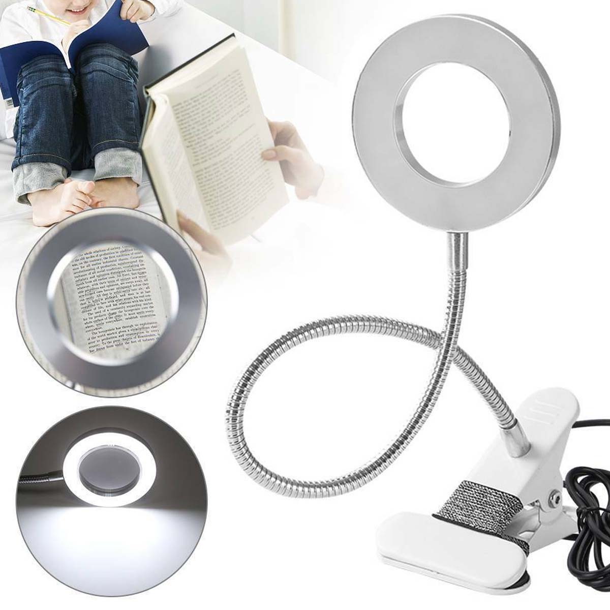 Luminária Led com Clipe e Tubo Dobrável 360 Graus Lupa X8