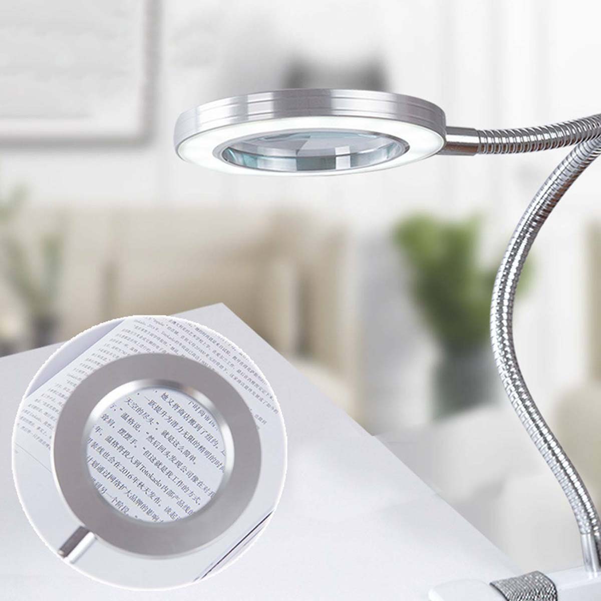 Luminária Led com Clipe e Tubo Dobrável 360 Graus Lupa X8