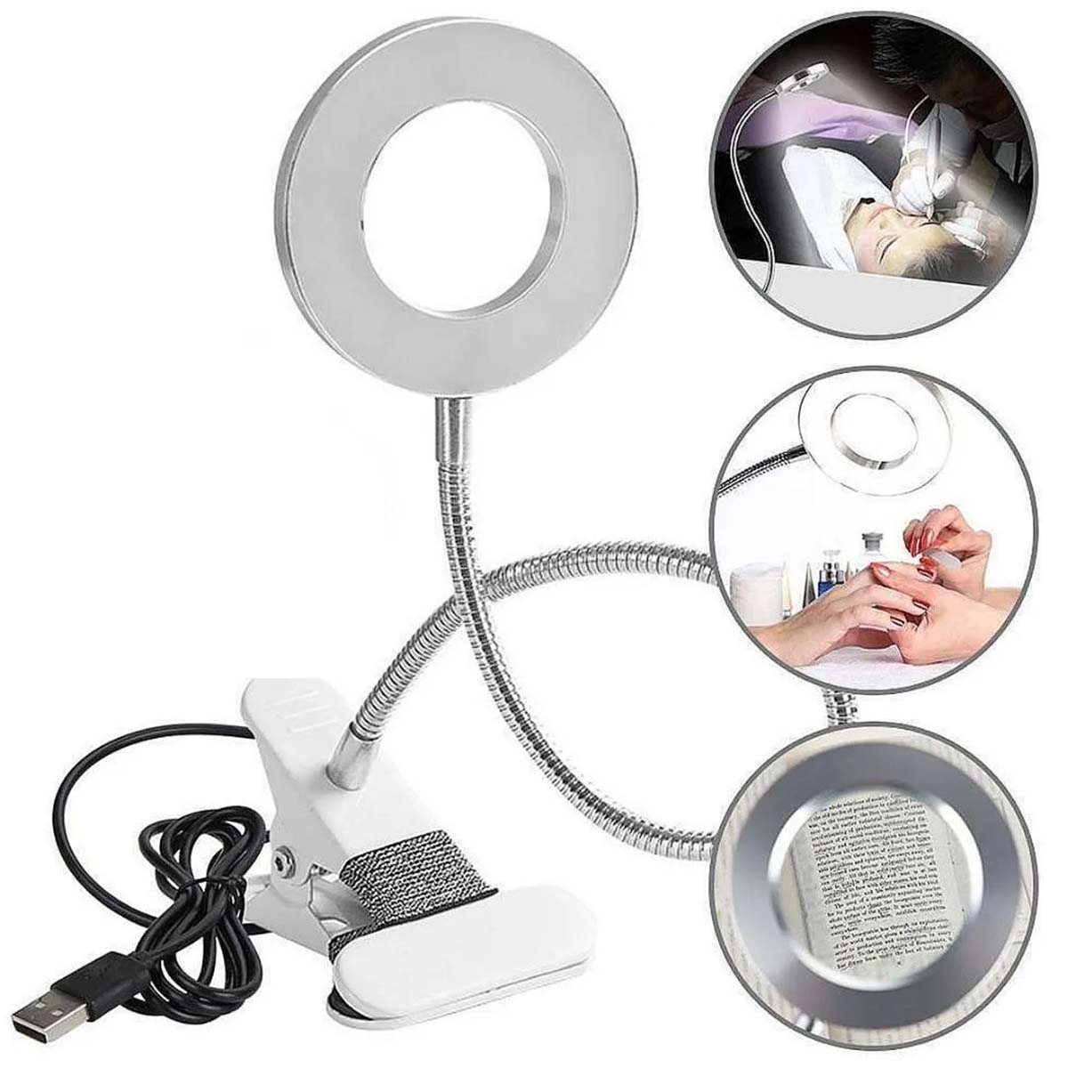 Luminária Led com Clipe e Tubo Dobrável 360 Graus Lupa X8