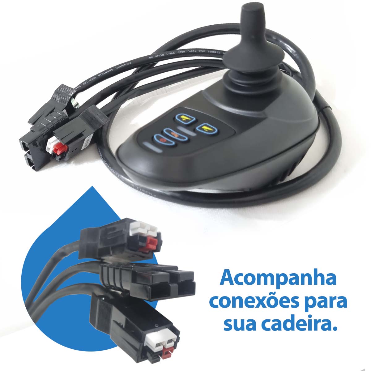 Joystick Completo Original para Cadeira de Rodas Motorizada D900/D1000 Dellamed