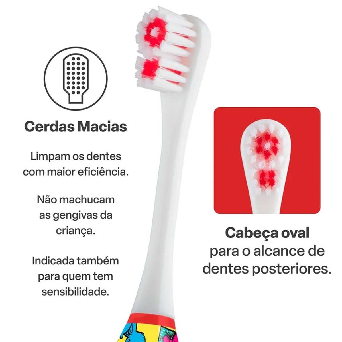 Escova Dental Elétrica Vibracional Infantil Turma da Mônica