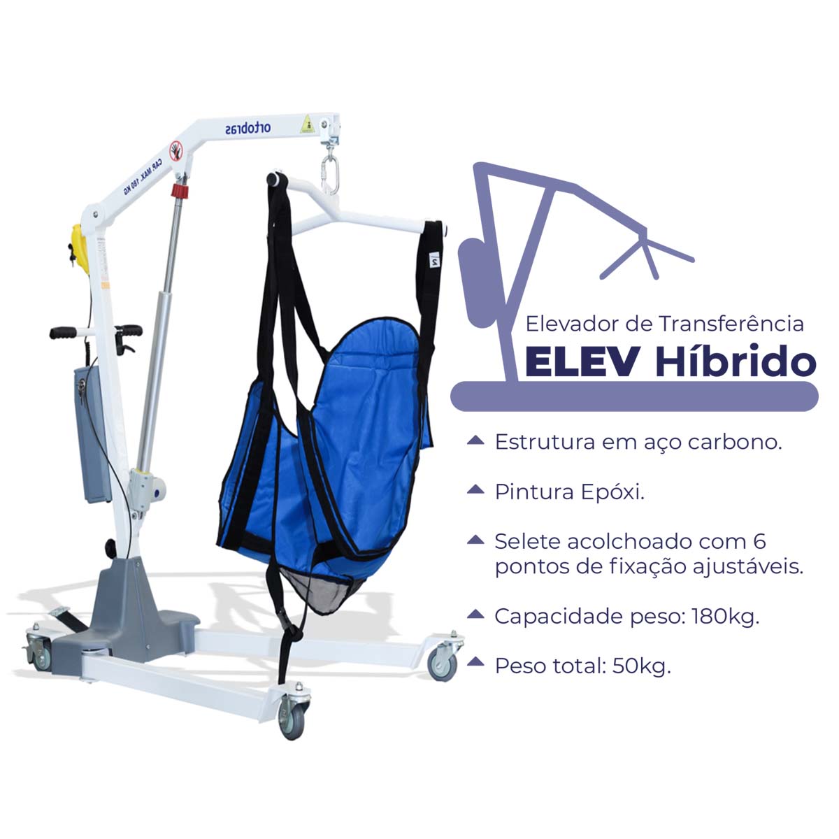 Elevador Guincho de Transferência Híbrido 180 Kg Ortobras
