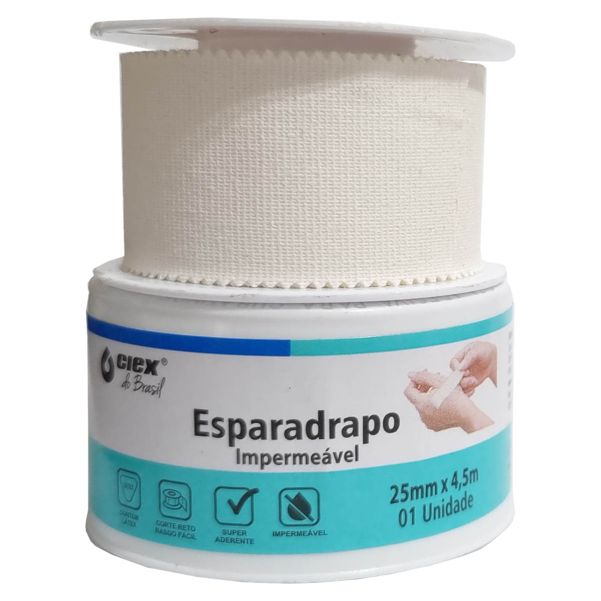 Esparadrapo Impermeável Ciex 2,5cm X 4,5m Unidade
