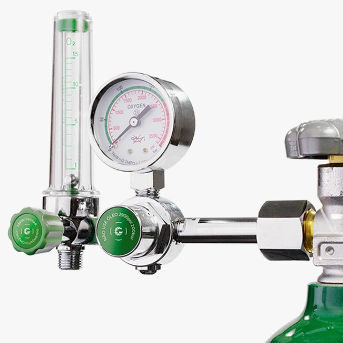 Regulador de Pressão com Fluxometro para Oxigênio Medicinal Gaslive 1-15 L/MIN