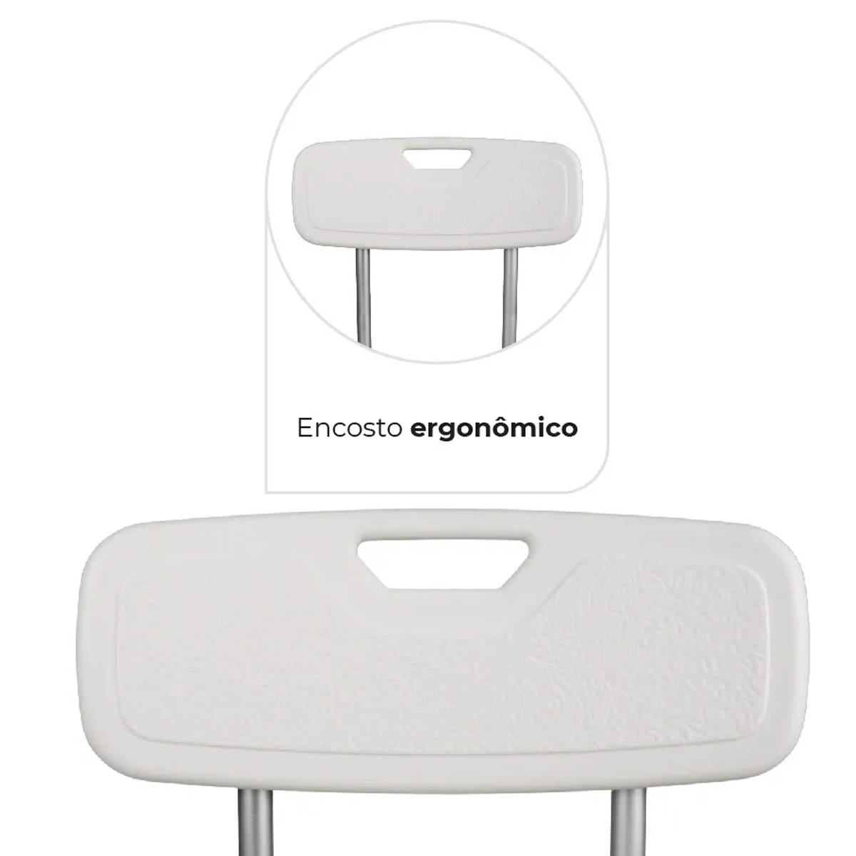 Banqueta Banho e Higienização D2 Com Encosto Alumínio 135kg Dellamed