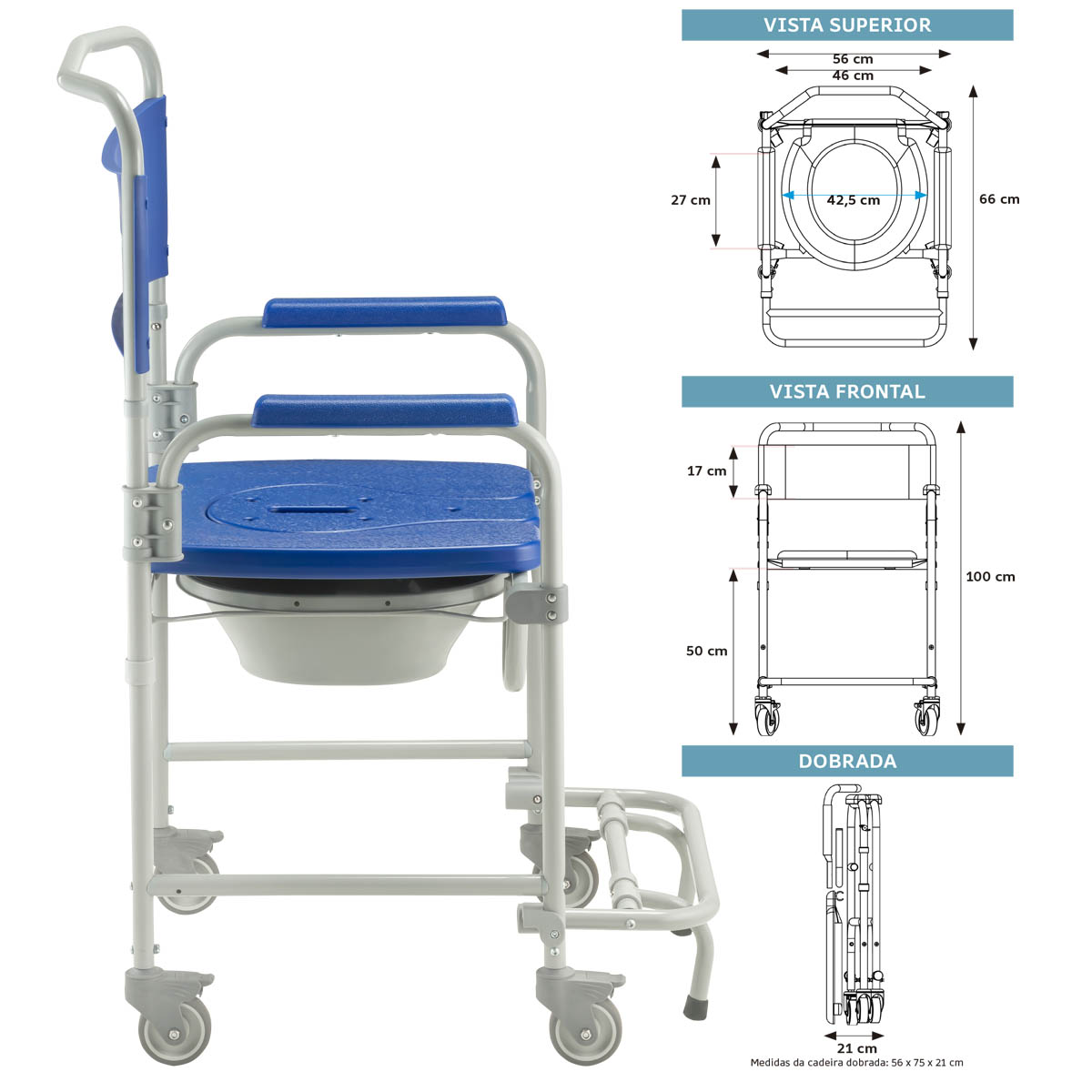 Cadeira de Banho D45 Higienica Dellamed