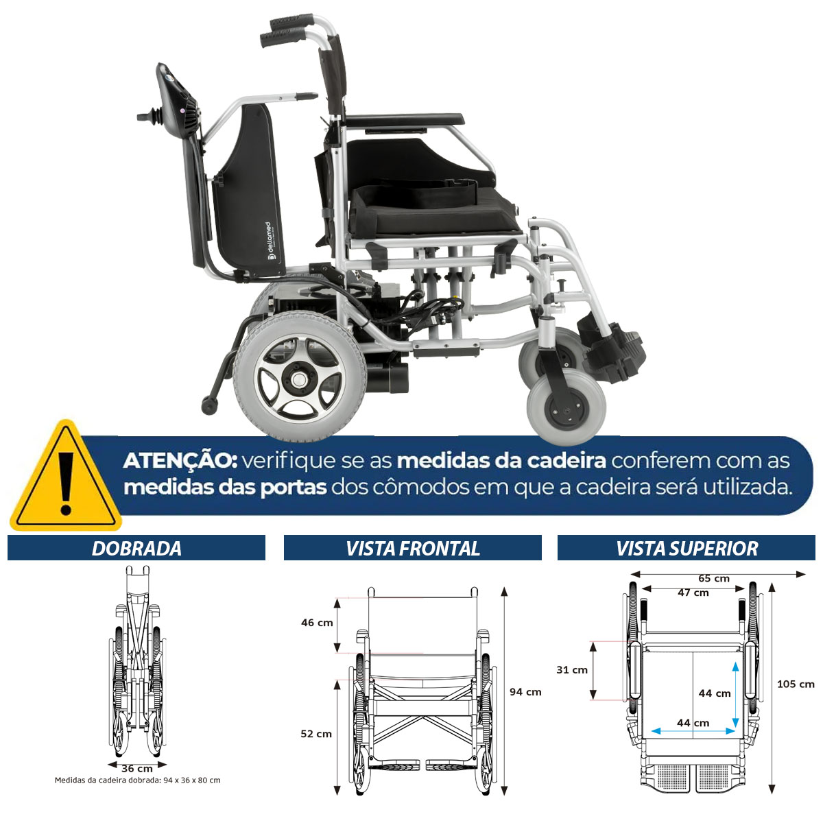 Cadeira de Rodas Motorizada Dobrável D900 Dellamed