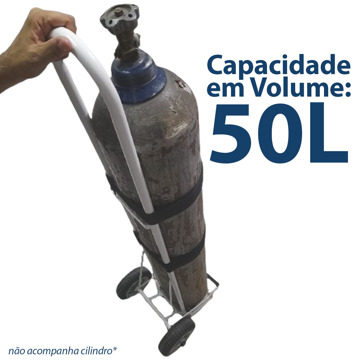 Carrinho para Cilindro de Oxigênio 50L CRV05 Vagalumy