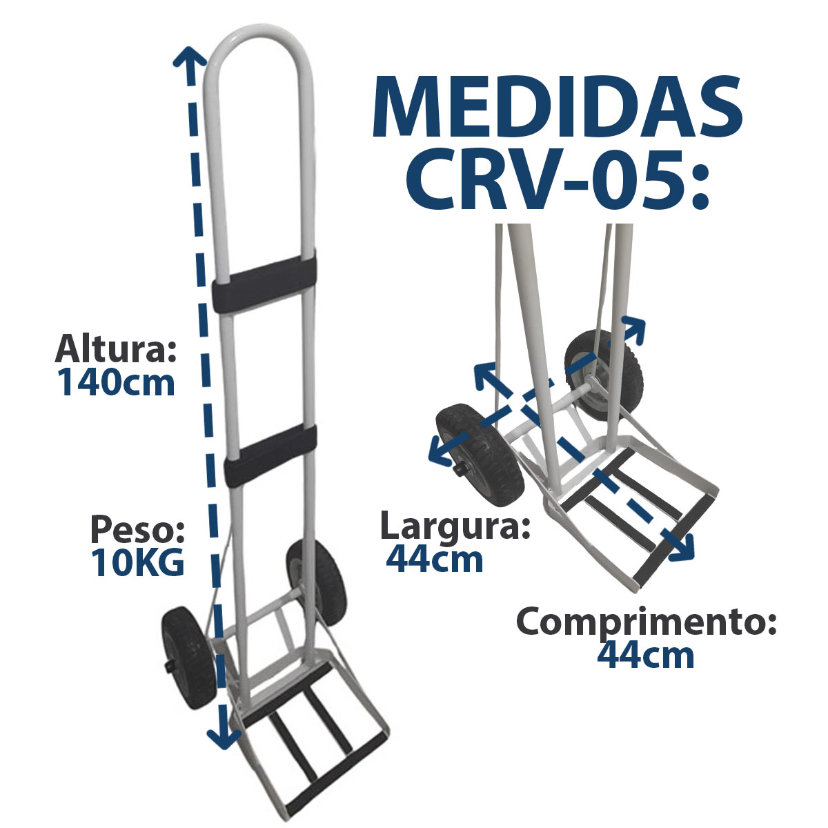Carrinho para Cilindro de Oxigênio 50L CRV05 Vagalumy