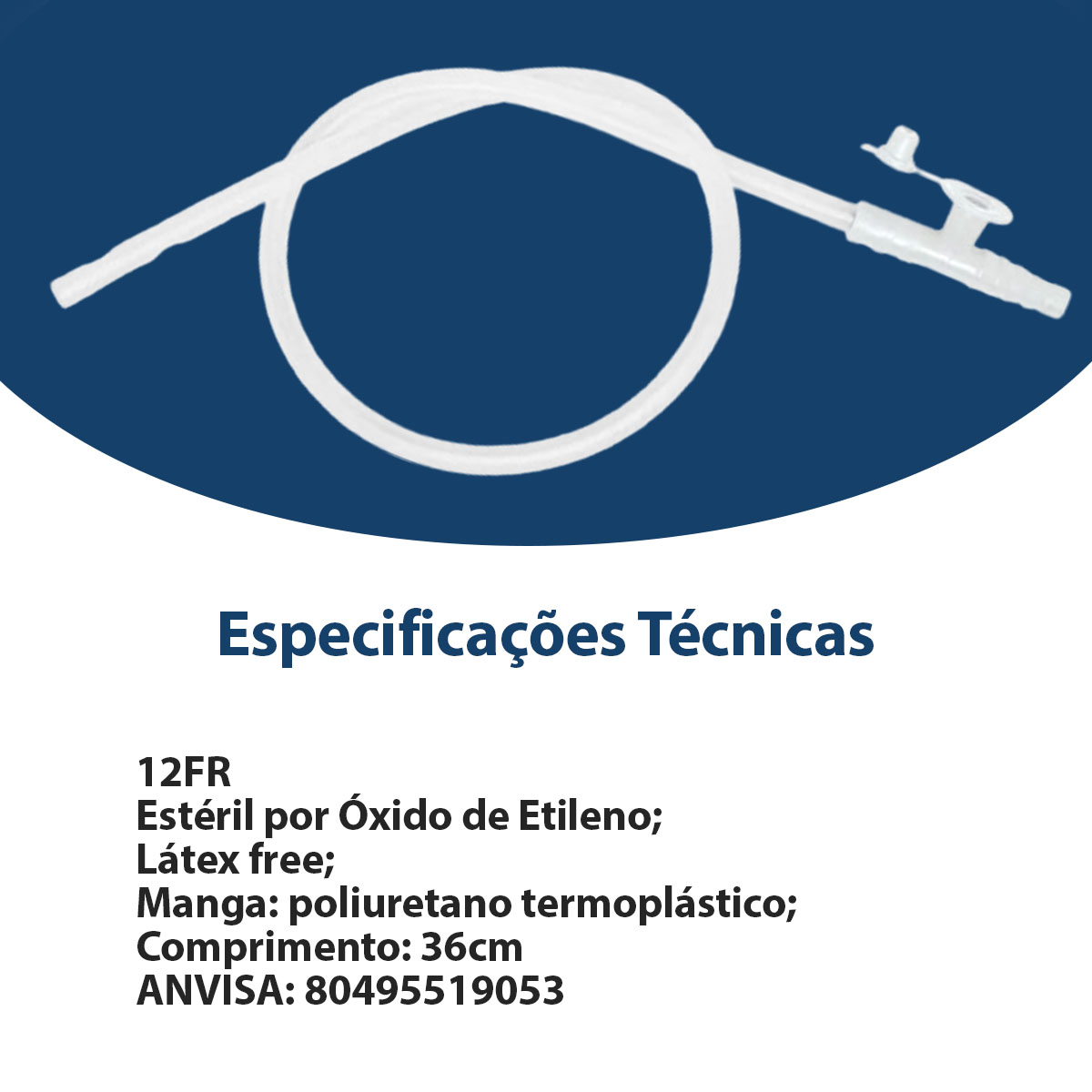 Sonda de Aspiração Traqueal Sistema Aberto 12FR Unidade