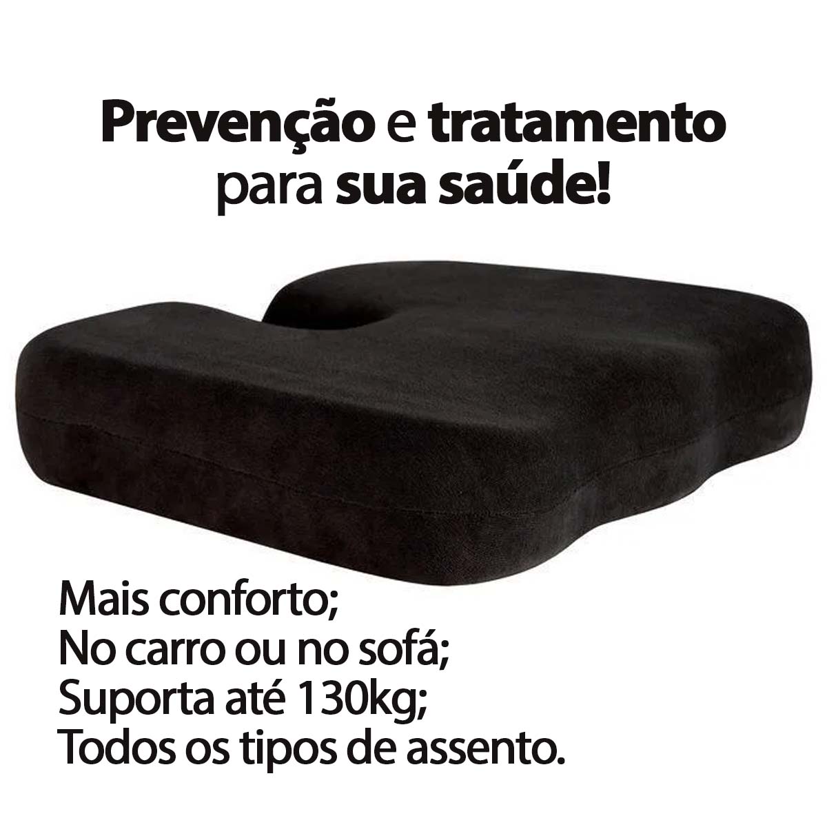 Almofada Anatomica Protetor Coccix em Espuma de Alta Densidade Aquasonus