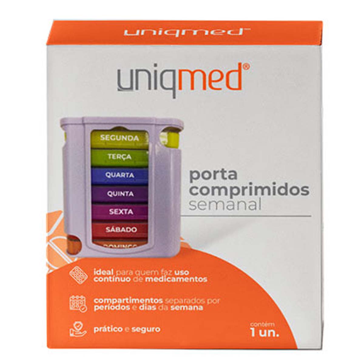Porta Comprimidos Semanal com Suporte Uniqmed 28 Compartimentos