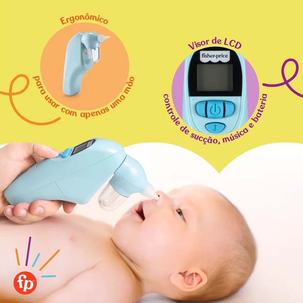 Aspirador Nasal Elétrico Musical Dó Ré MI Fisher Price