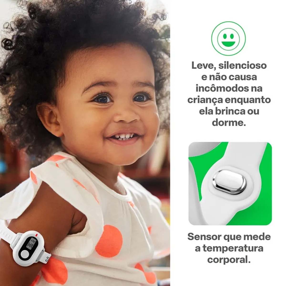 Termômetro Inteligente com Bluetooth Baby Pulseira Multilaser 