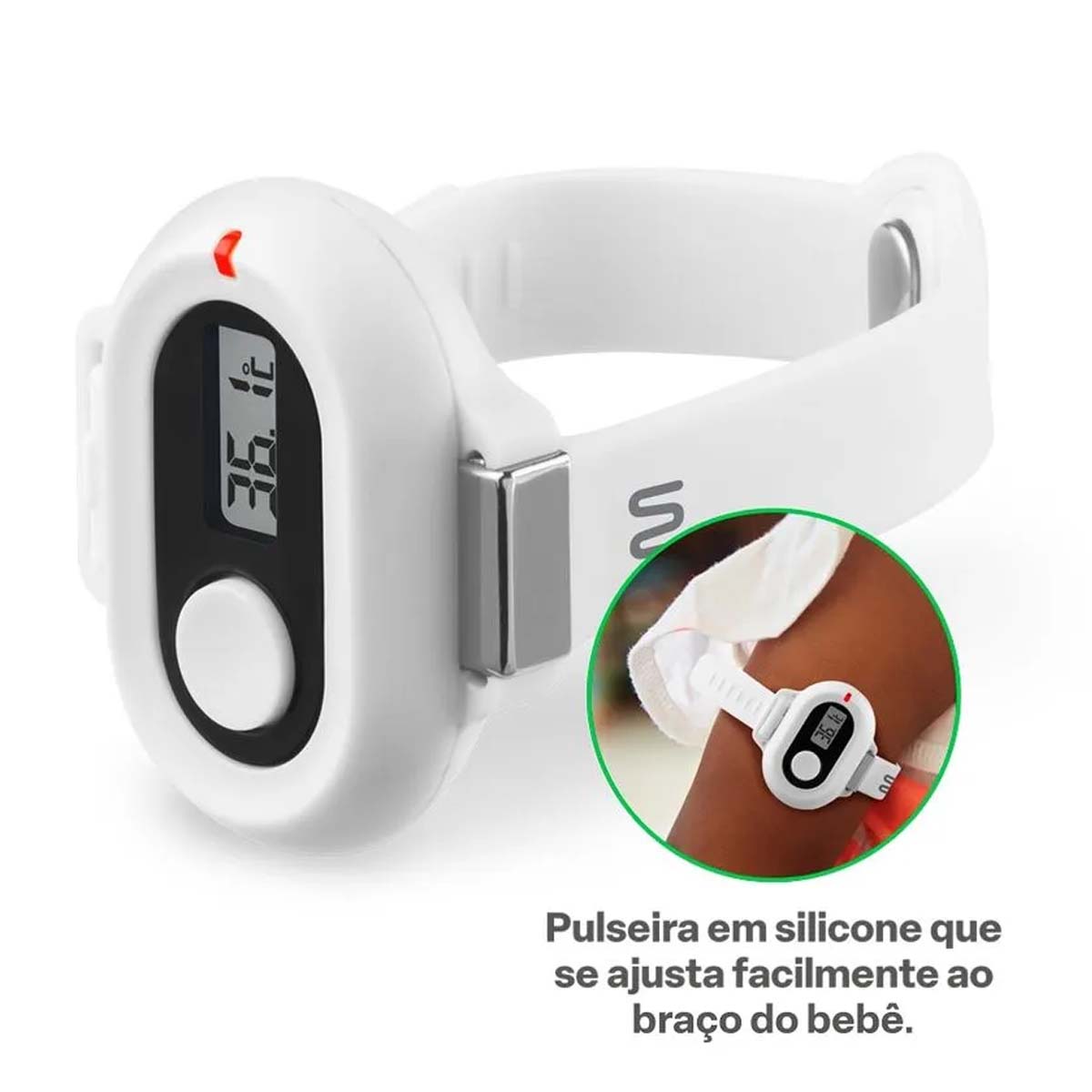Termômetro Inteligente com Bluetooth Baby Pulseira Multilaser 