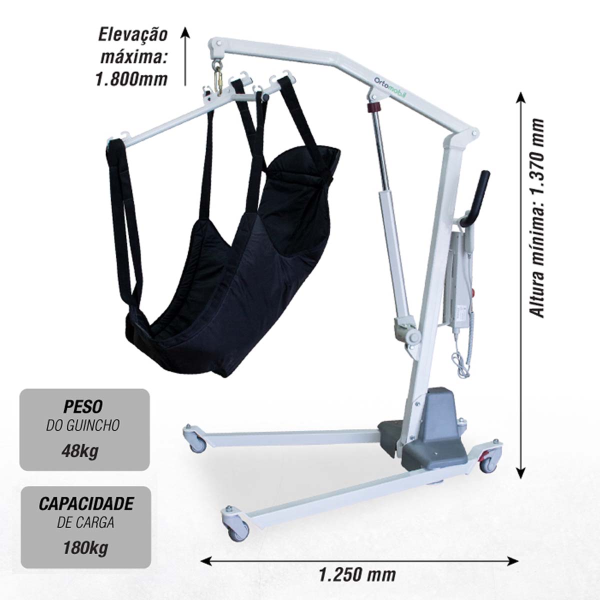 Elevador Guincho de Transferência Elétrico 180 Kg Ortomobil