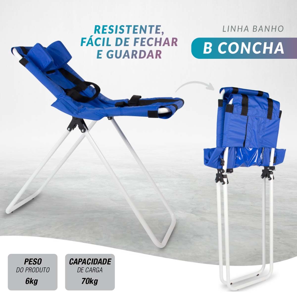 Cadeira de Banho e Higienização Infantil B4 Concha Tam M Ortomobil
