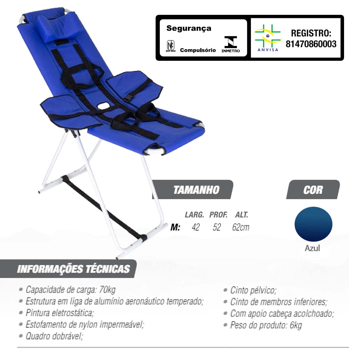 Cadeira de Banho e Higienização Infantil B4 Concha Tam M Ortomobil