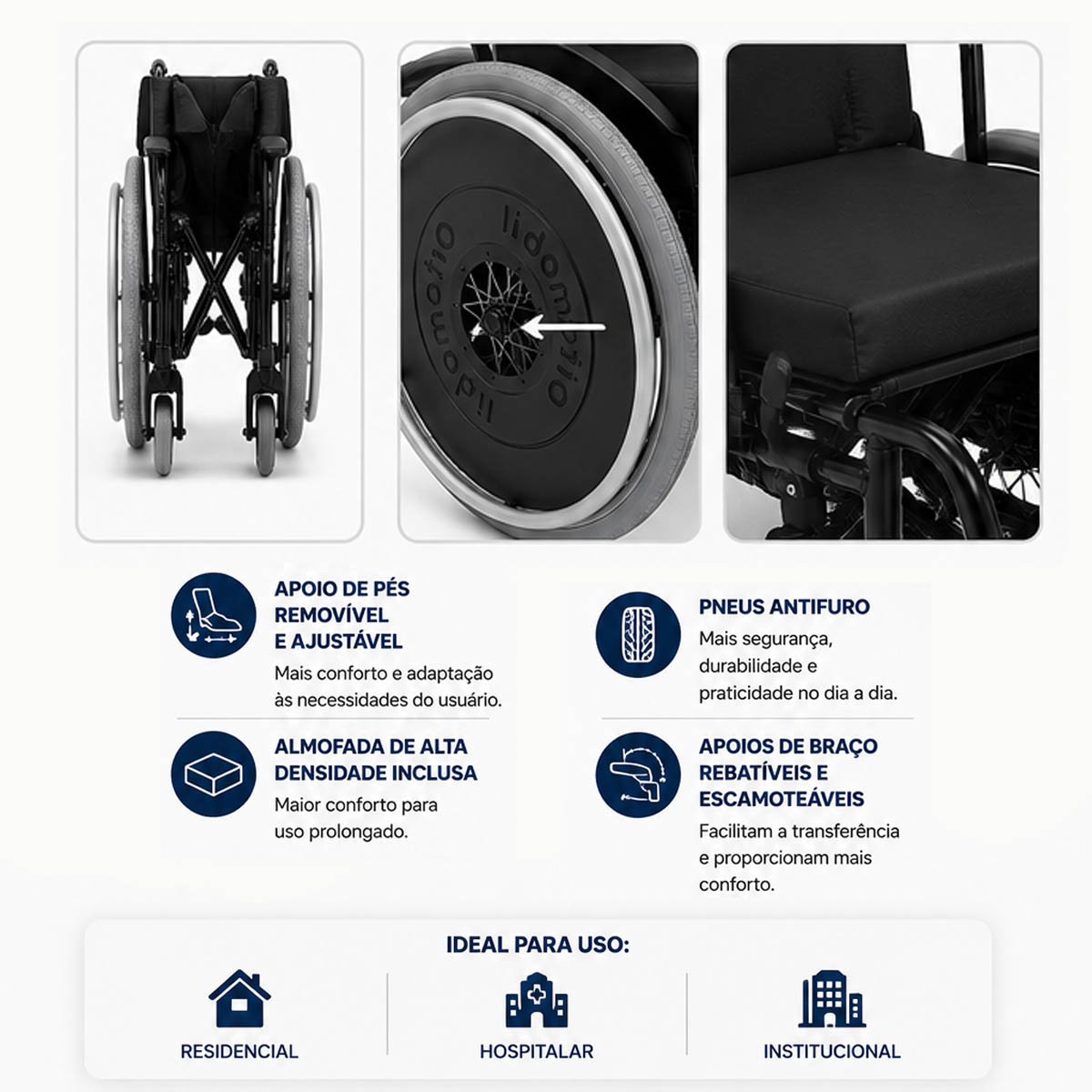 Cadeira de Rodas Alumínio Dobravel MA3 Ortomobil 48L 45C 45A 