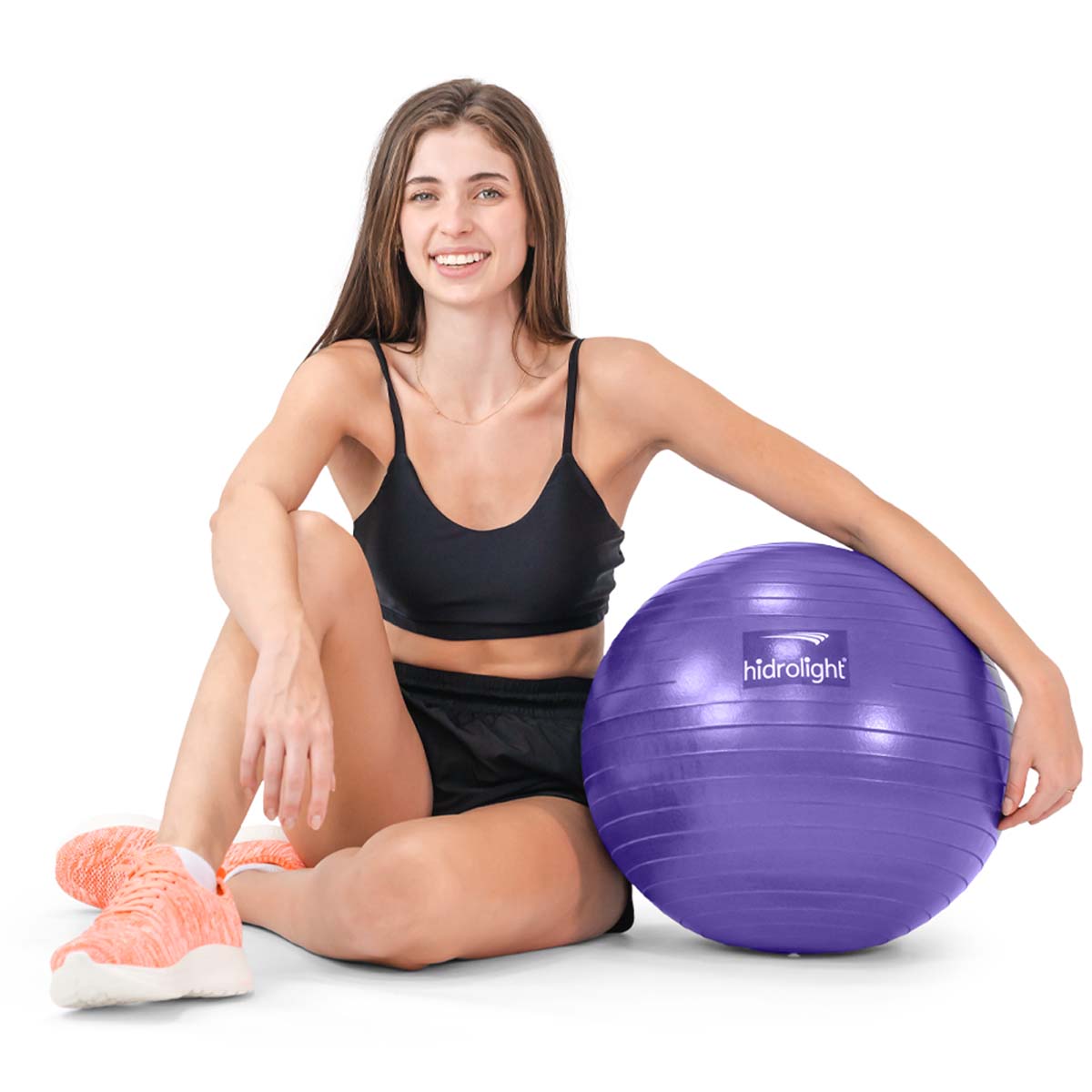 Bola De Pilates e Exercícios 65cm Roxa Hidrolight