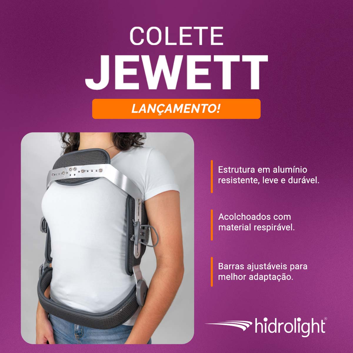 Colete Imobilizador Jewett Acolchoado Hidrolight