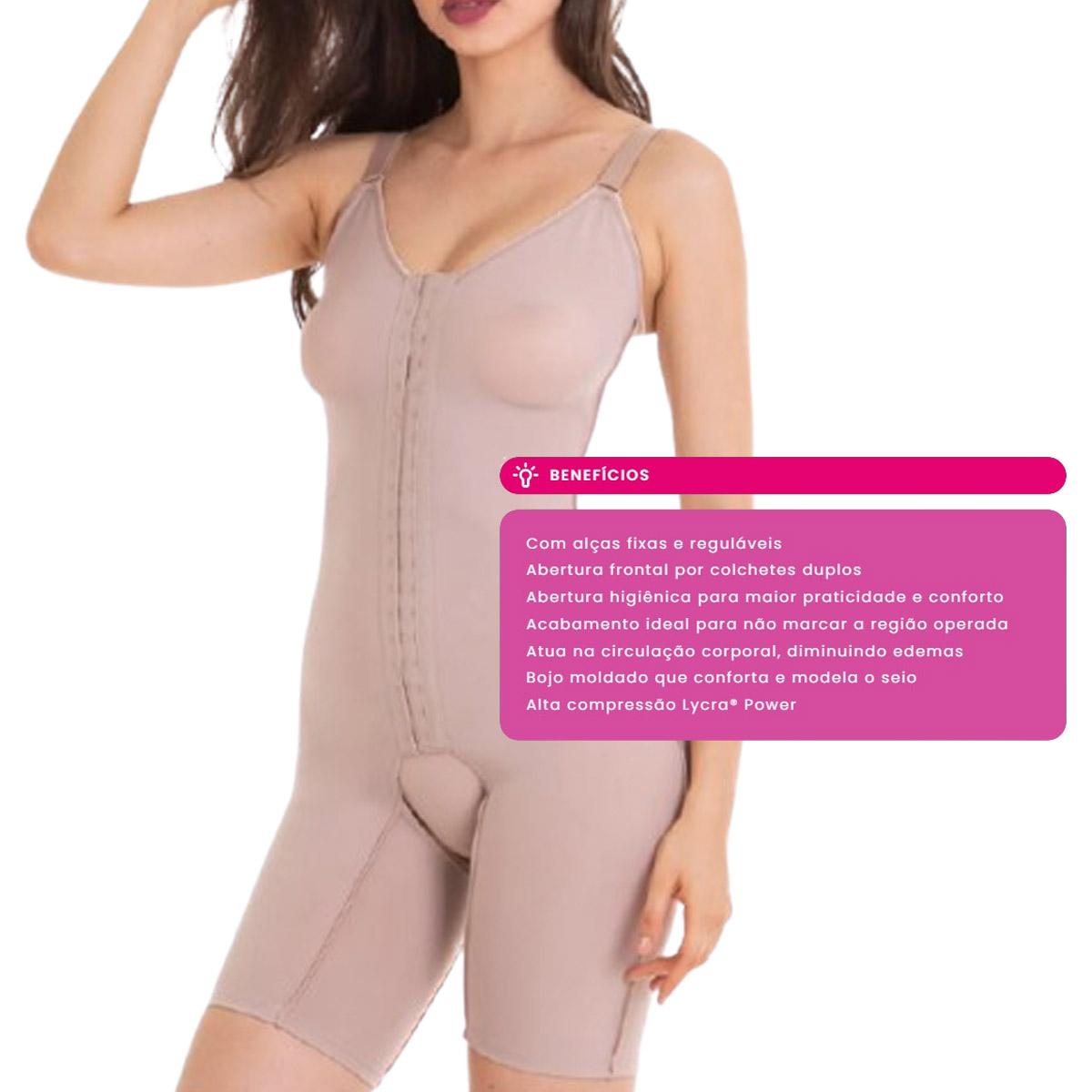 Modelador Curto Esbelt Bojo Moldado 6470 Chocolate 
