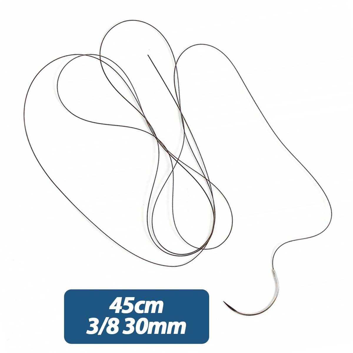 Fio de Sutura Nylon USP 2-0 45cm C/ Agulha 3/8 30mm 24Und Medix