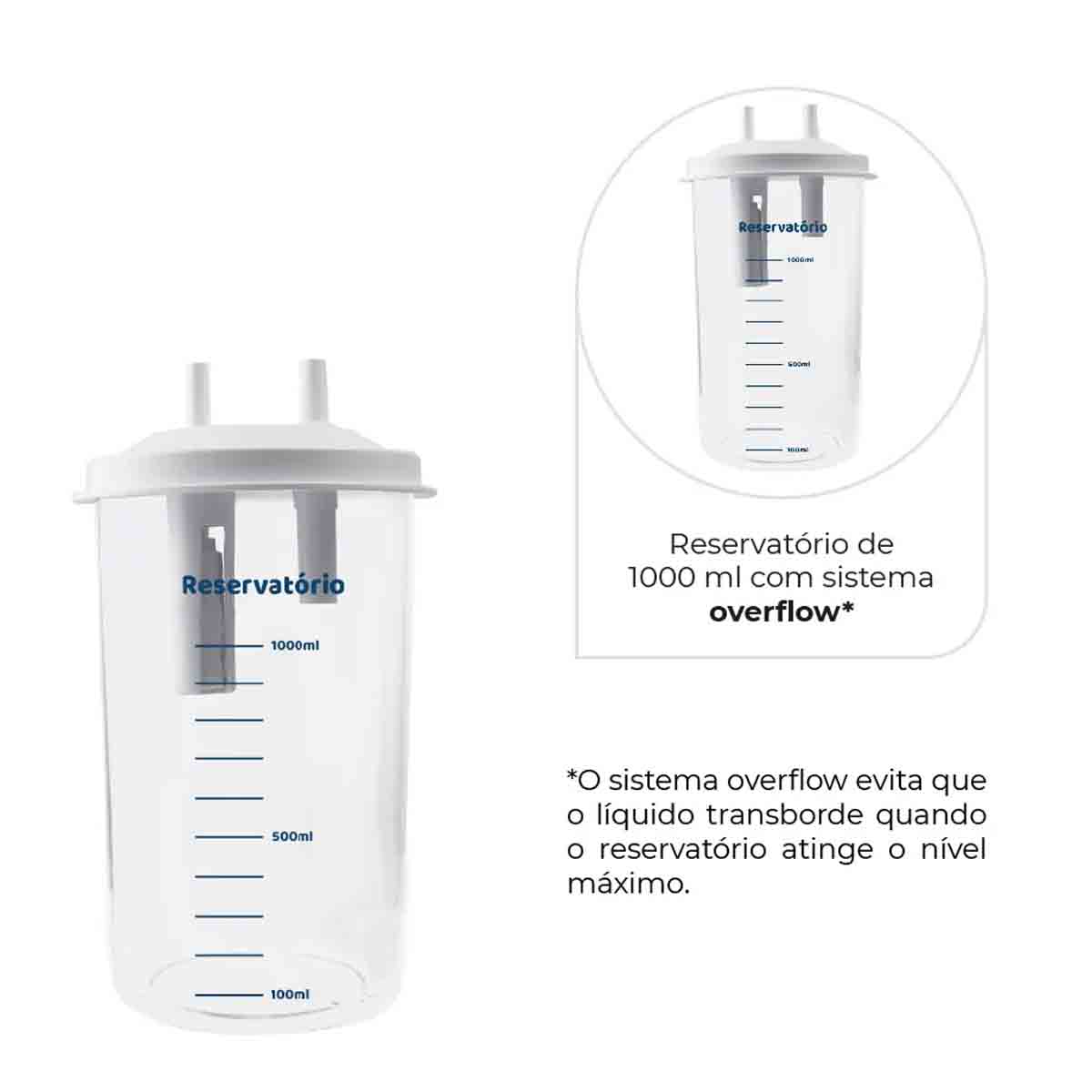 Copo Frasco Reservatório do Aspirador 1000 mL Aspiramed