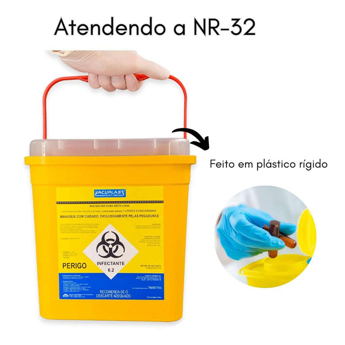 Coletor Para Material Perfurocortante 7L PVC