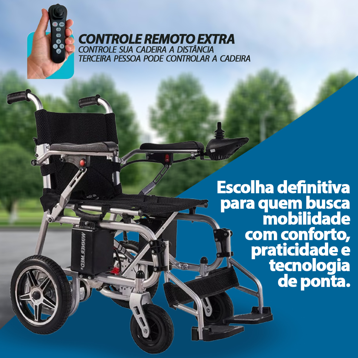 Cadeira de Rodas Motorizada Controle Remoto Winner MT 250W
