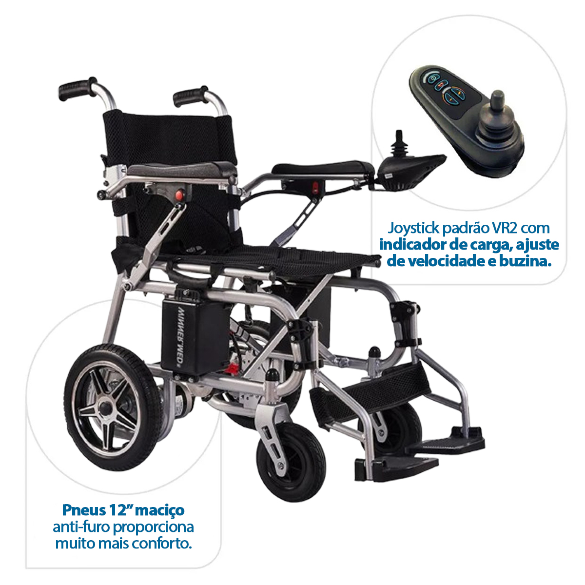 Cadeira de Rodas Motorizada Controle Remoto Winner MT 250W
